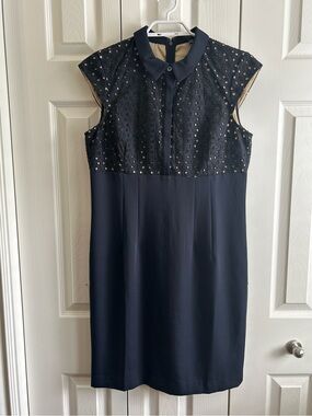 Ann Taylor navy blue dress size 10p